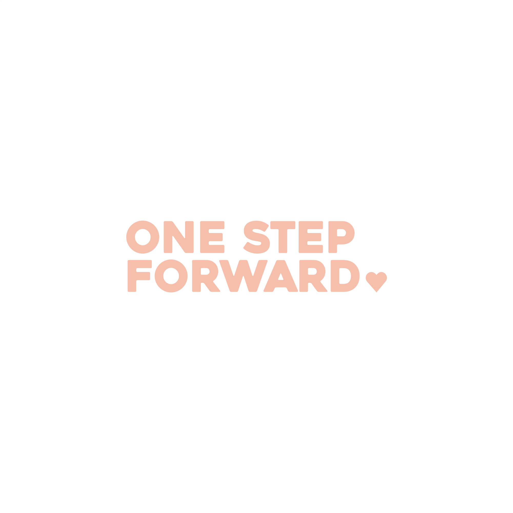 one step forward positive affirmation sticker in Peach Blossom – vinyl waterproof sticker