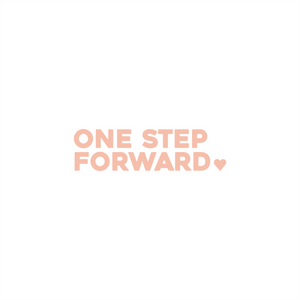 one step forward positive affirmation sticker in Peach Blossom – vinyl waterproof sticker