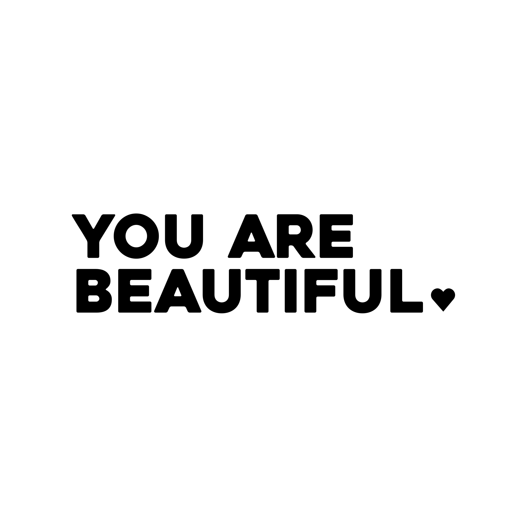 you are beautiful positive affirmation sticker in White – vinyl waterproof sticker