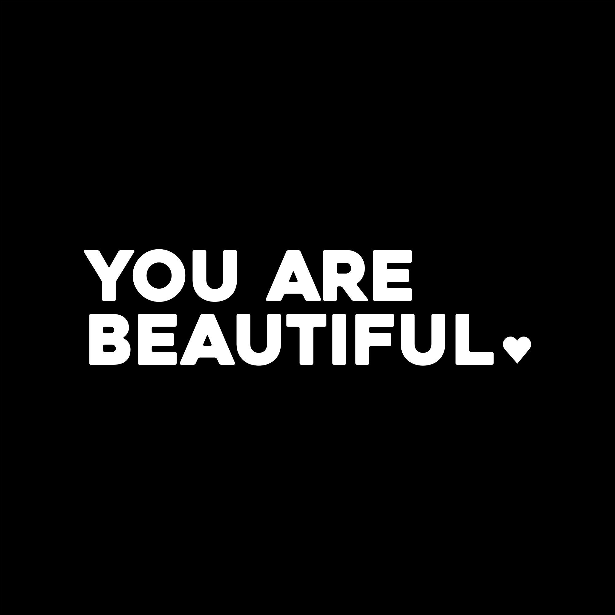 you are beautiful positive affirmation sticker in Black – vinyl waterproof sticker