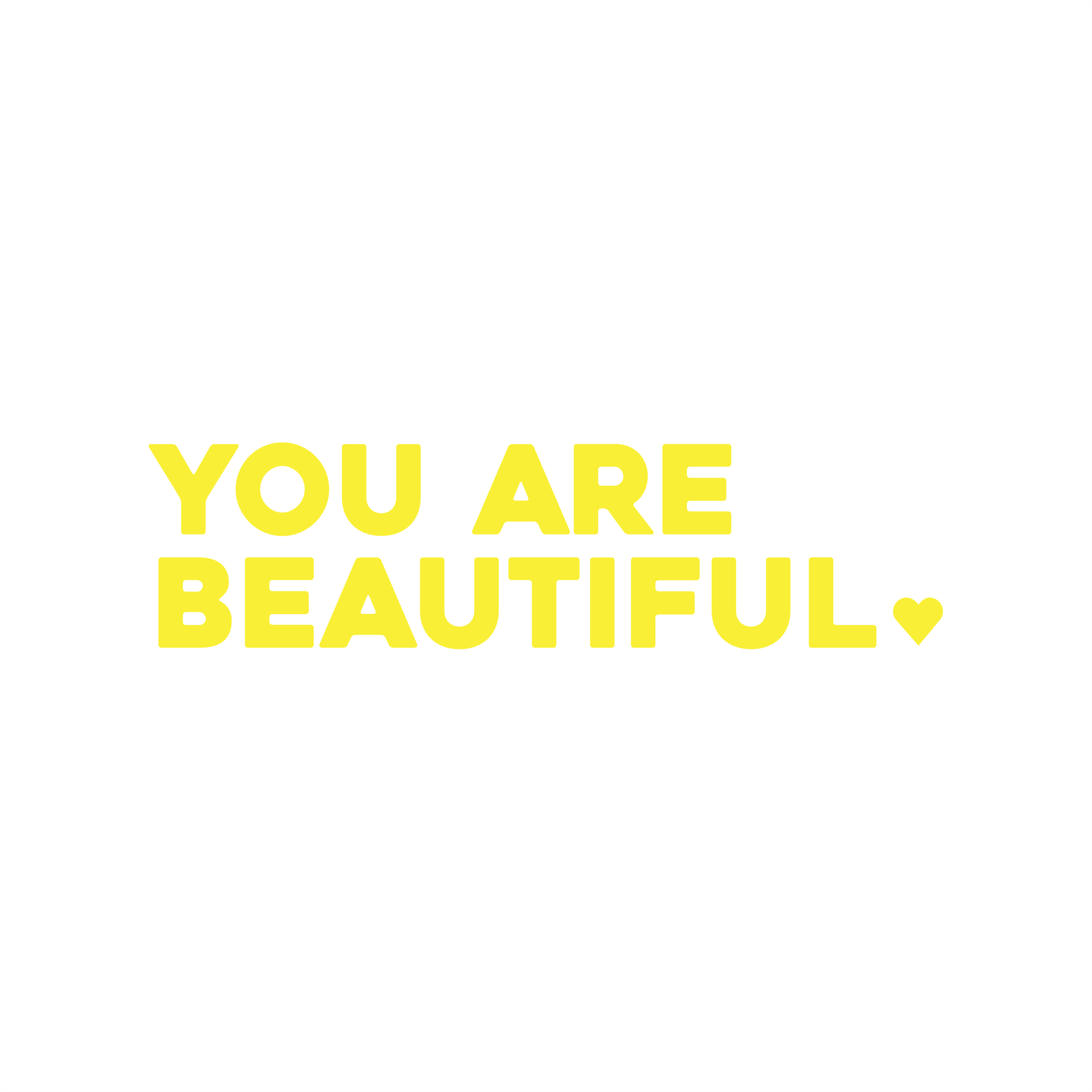 you are beautiful positive affirmation sticker in Yellow – vinyl waterproof sticker
