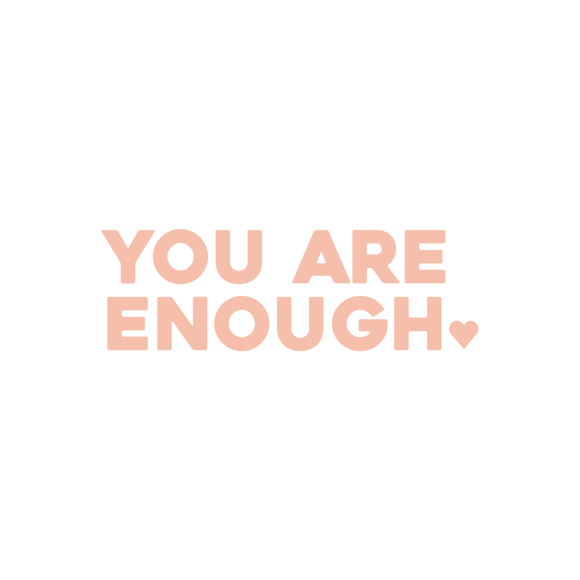 you are enough positive affirmation sticker in Peach Blossom – vinyl waterproof sticker