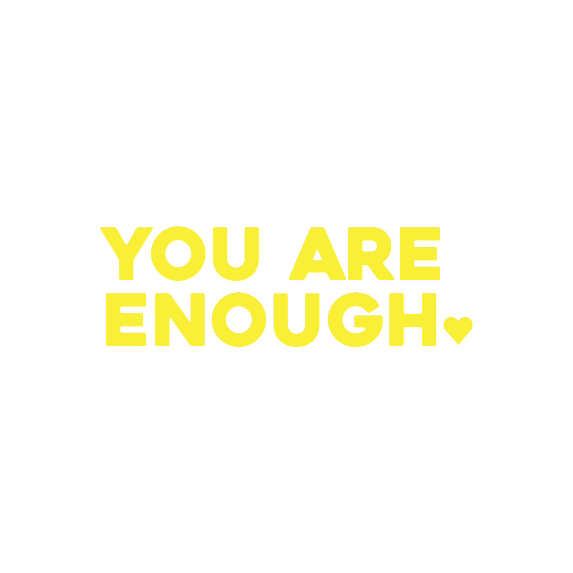 you are enough positive affirmation sticker in Yellow – vinyl waterproof sticker