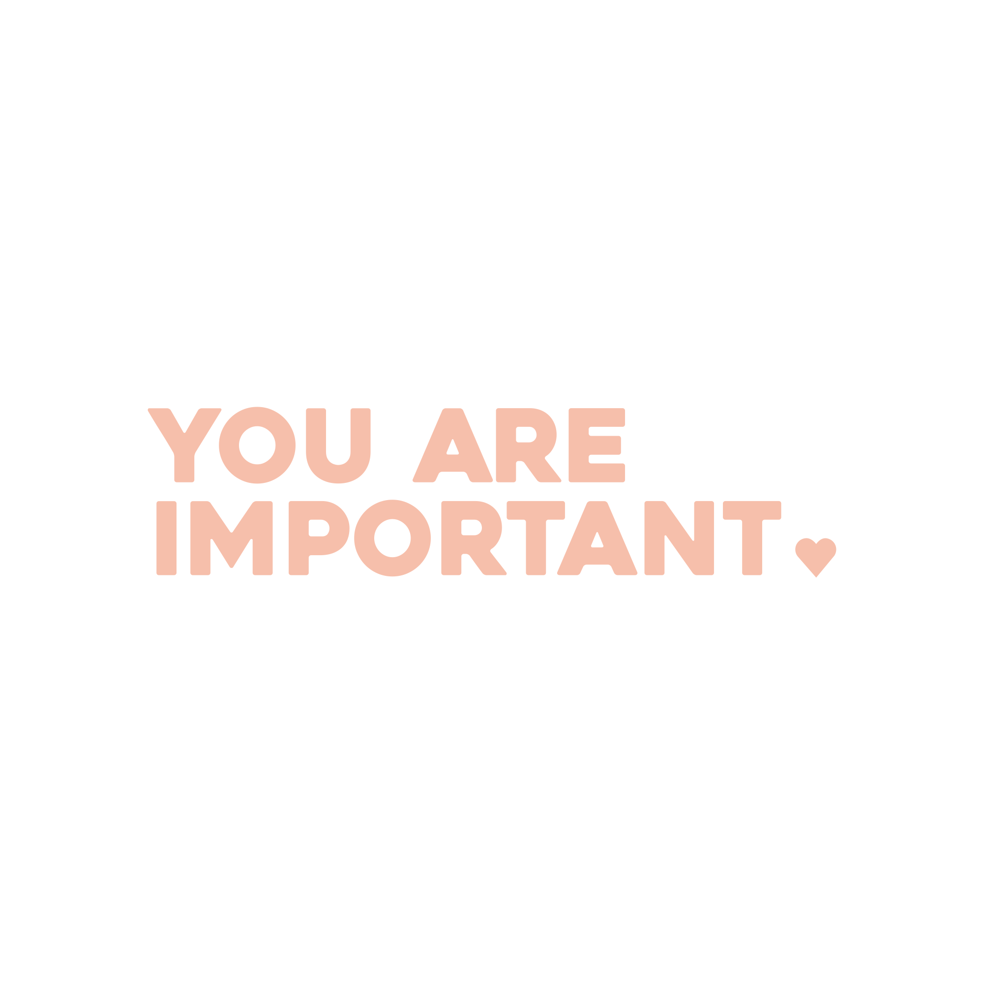 you are important positive affirmation sticker in Peach Blossom – vinyl waterproof sticker
