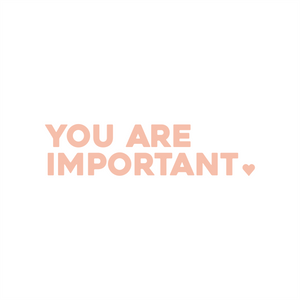 you are important positive affirmation sticker in Peach Blossom – vinyl waterproof sticker