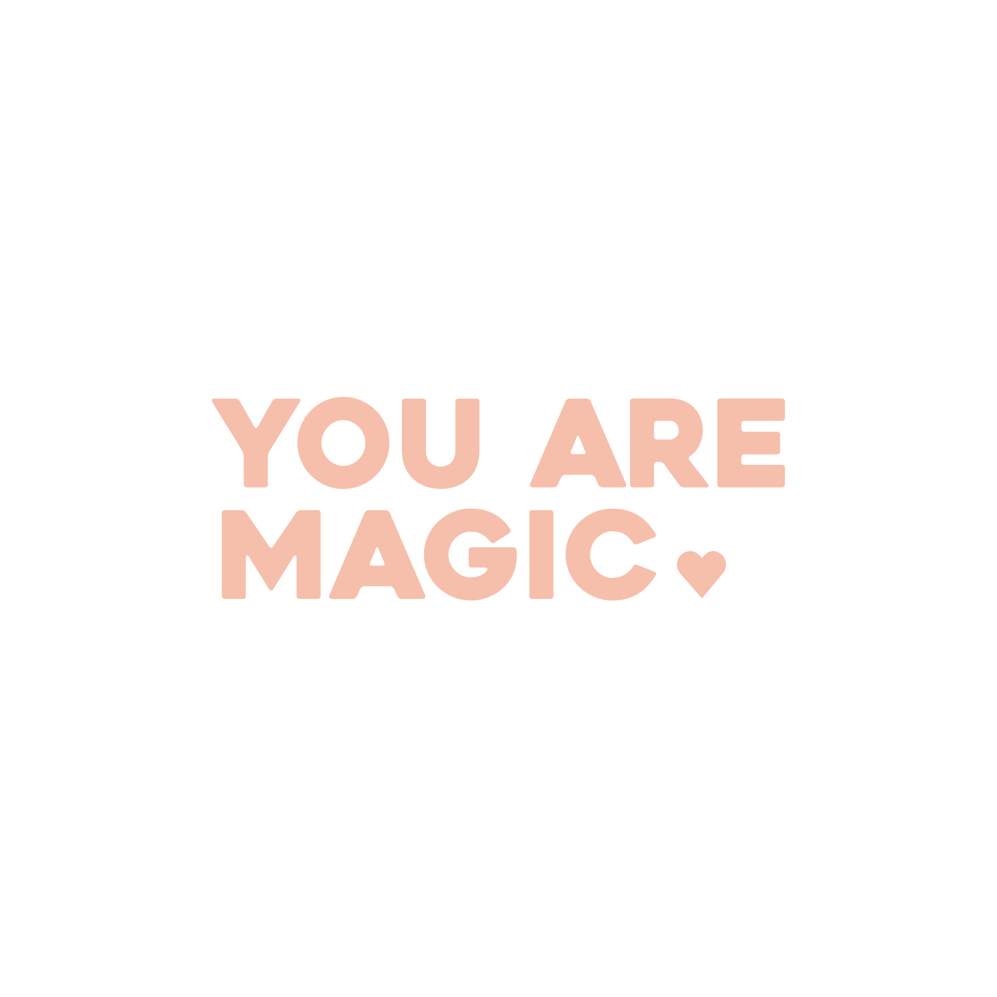 you are magic positive affirmation sticker in Peach Blossom – vinyl waterproof sticker