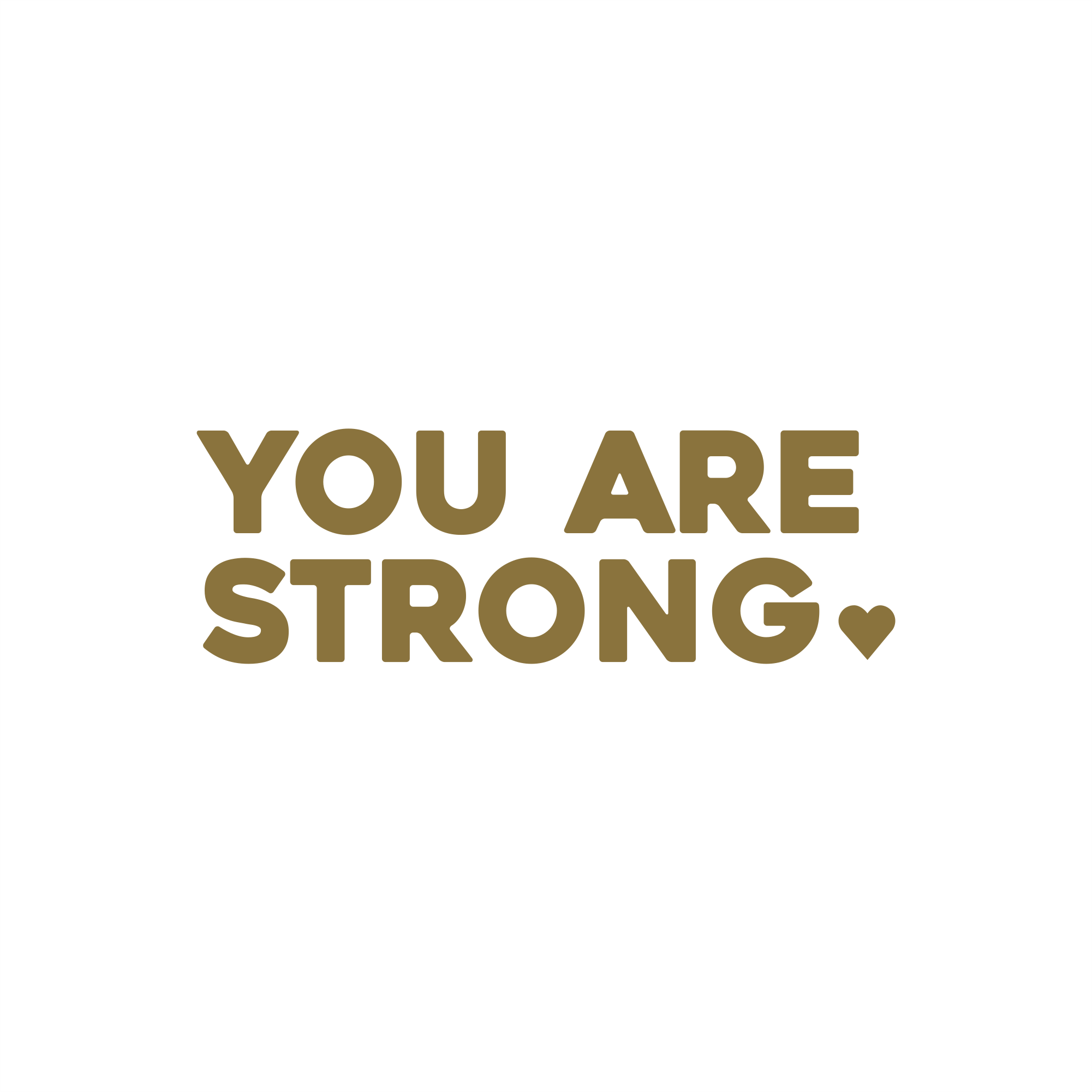 you are strong positive affirmation sticker in Gold – vinyl waterproof sticker