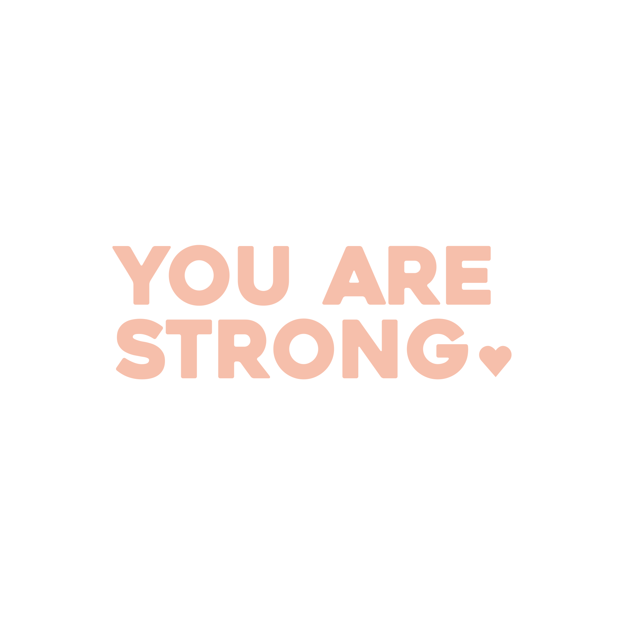 you are strong positive affirmation sticker in Peach Blossom – vinyl waterproof sticker