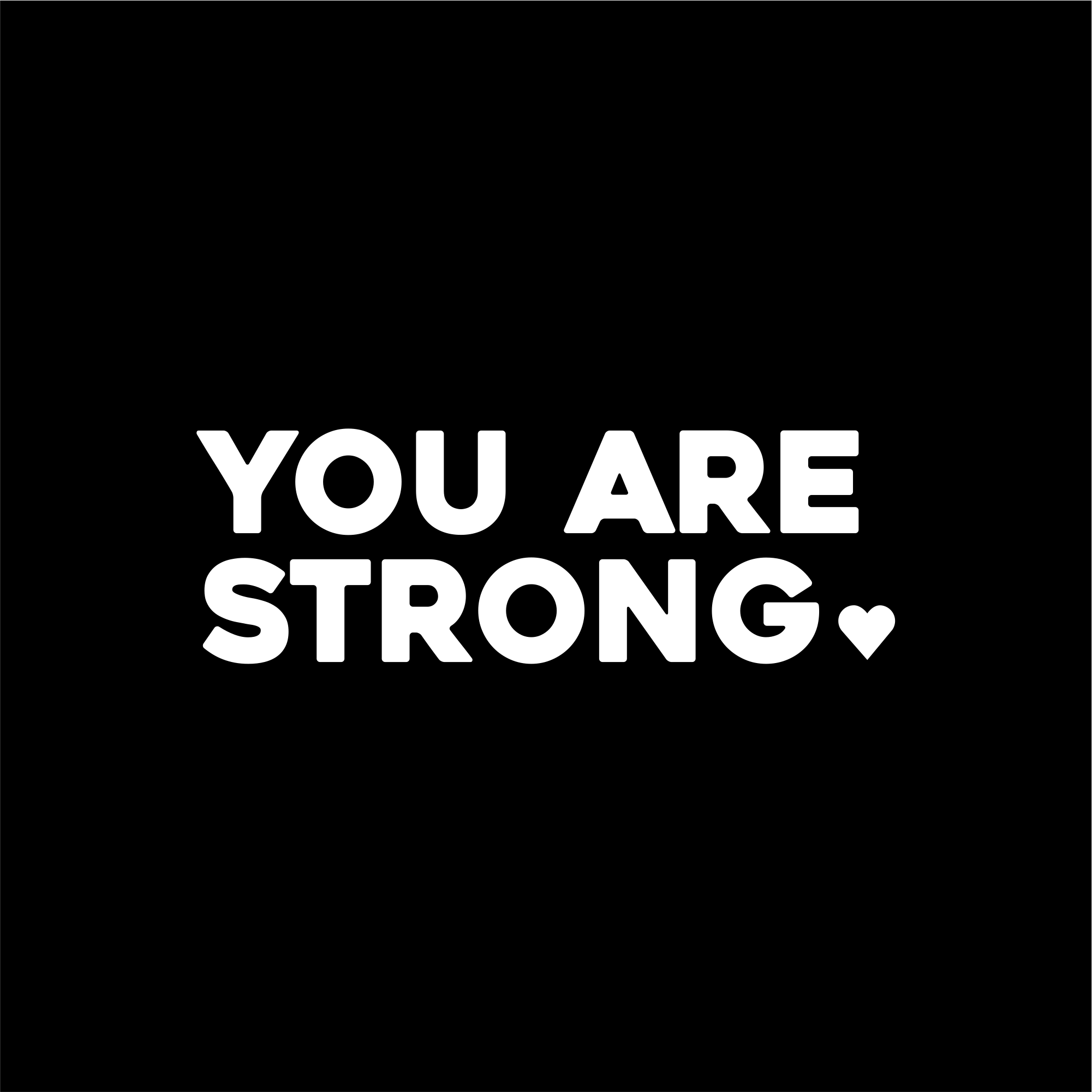 you are strong positive affirmation sticker in Black – vinyl waterproof sticker