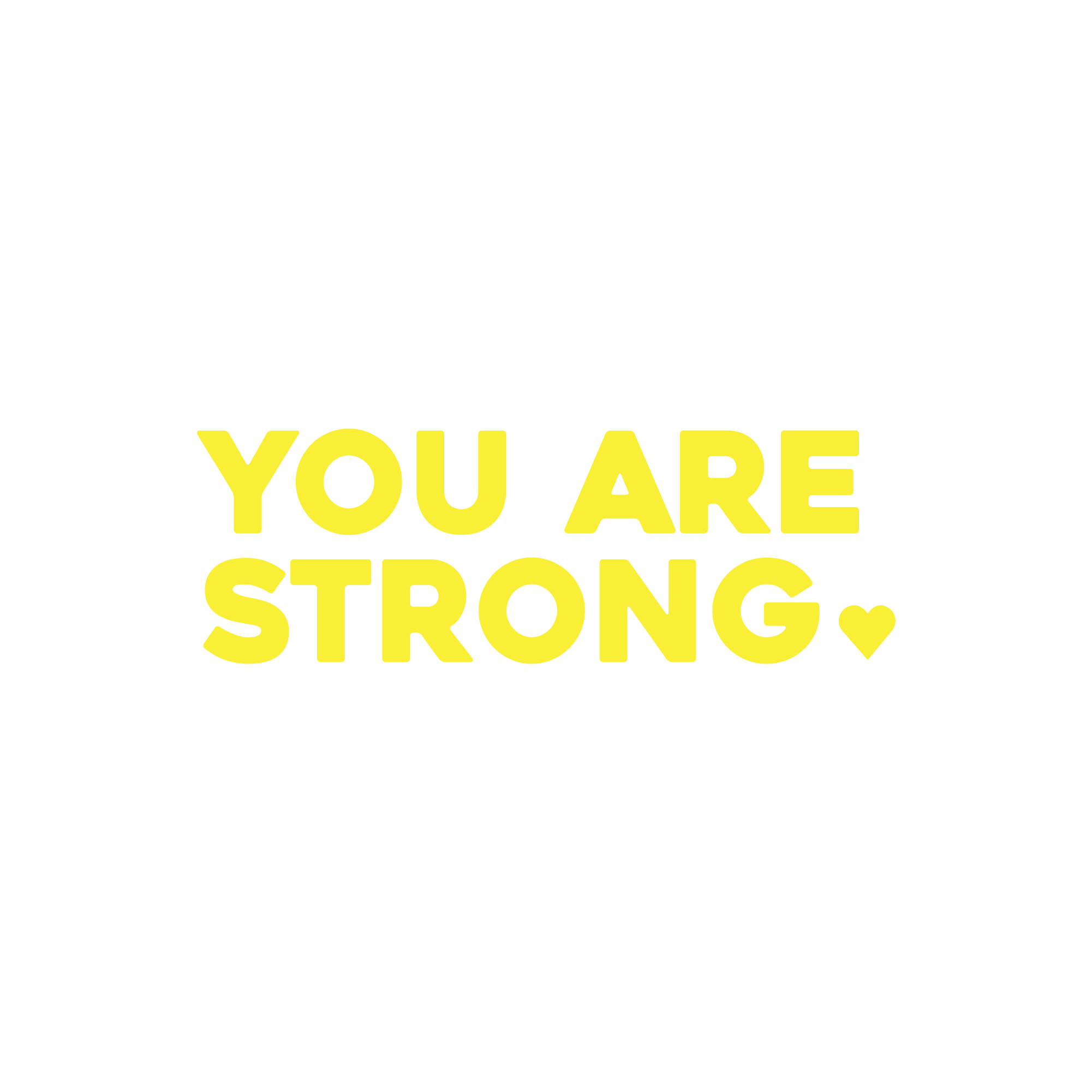 you are strong positive affirmation sticker in Yellow – vinyl waterproof sticker